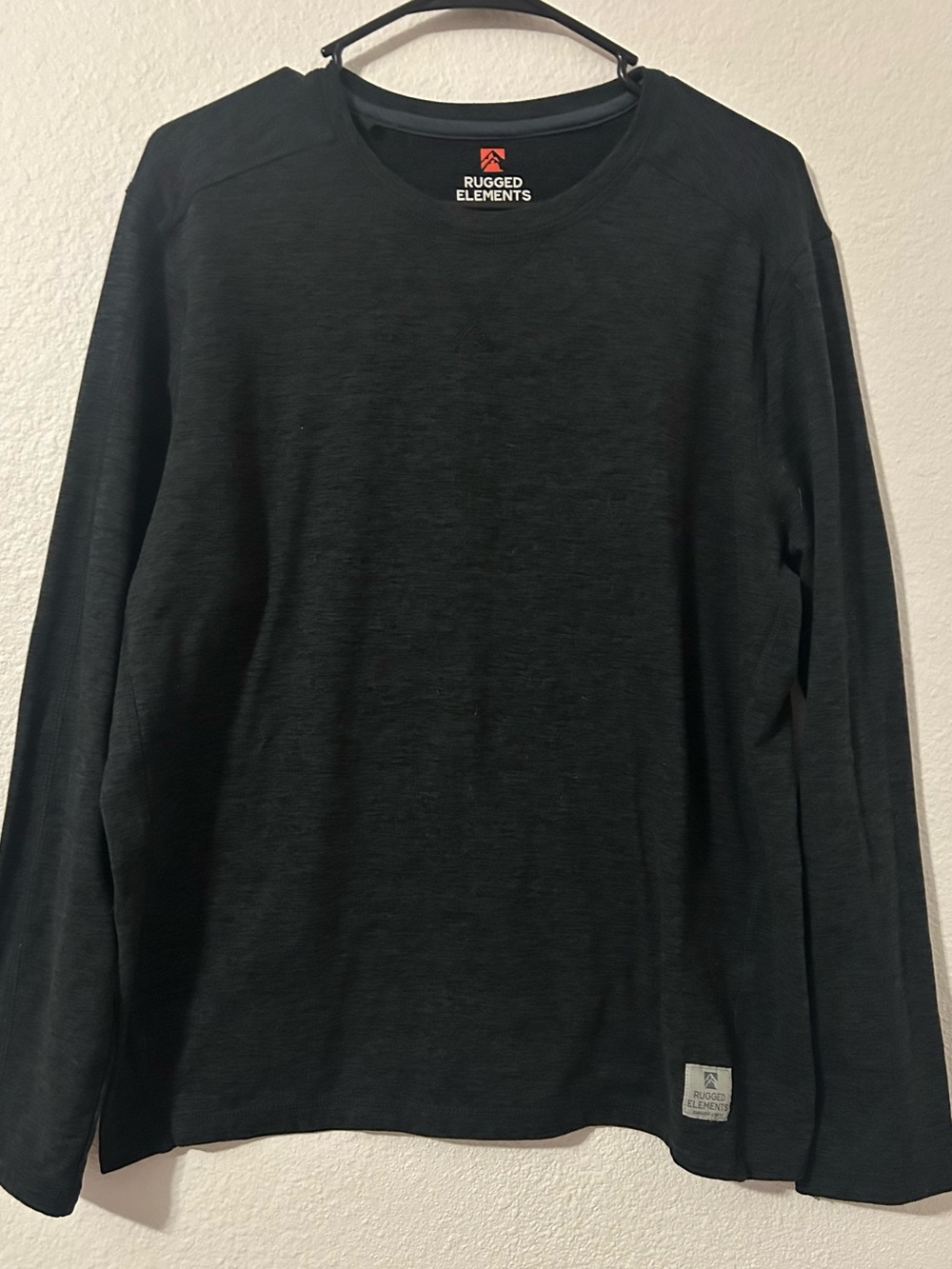 Men's Long-Sleeve Crew Neck Shirt – Black